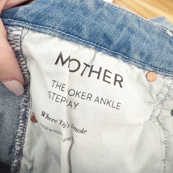 MOTHER The Looker Ankle Step Fray Jeans Where There's Smoke 26 - Picture 11 of 14